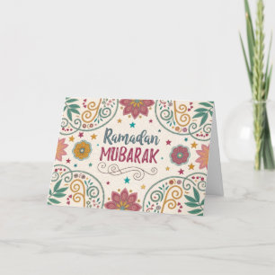 Grußkarte Ramadan Patterns Kalligraphie Feiertagskarte