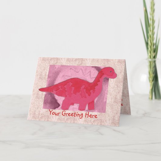 Grußkarte Red Dinosaur Karte (Vorderseite)