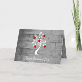 Grußkarte Red Valentine Hearts Tree Karte
