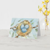 Grußkarte "Robin's Nest" Karte (Gelbe Blume)