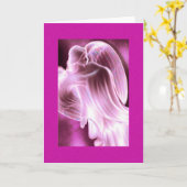 Grußkarte Rosa Engel Karte (Gelbe Blume)