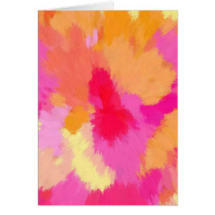 Grußkarte Rosa, Orange und Gelb
