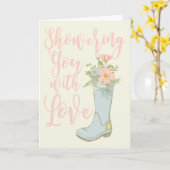 Grußkarte Rosa und Blau des Brautparty Karte (Gelbe Blume)