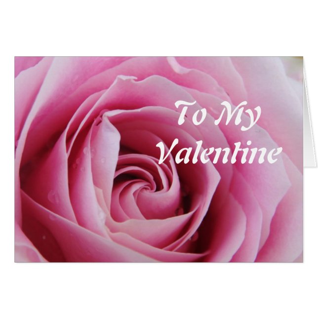 Grußkarte Rosa Valentinstag (Vorderseite (Horizontal))