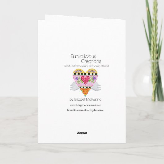 Grußkarte (Rotes Herz) Feiertagskarte (Rückseite)