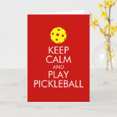 Grußkarte - Ruhe Behalten und Pickleball spielen Karte (Gelbe Blume)