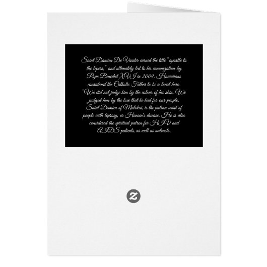 Grußkarte Saint Damien von Molokai (Hinten)