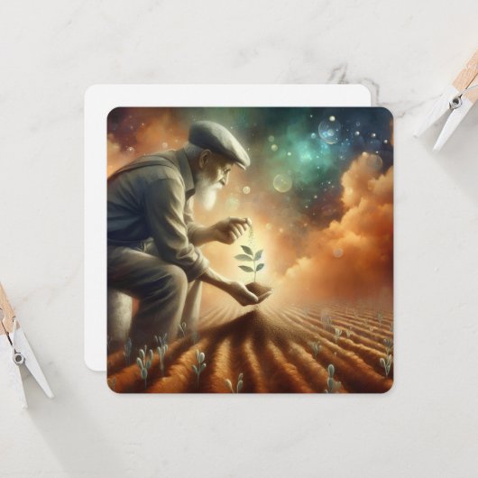 Grußkarte "Samen der Hoffnung" Karte (Vorderseite/Rückseite Beispiel)