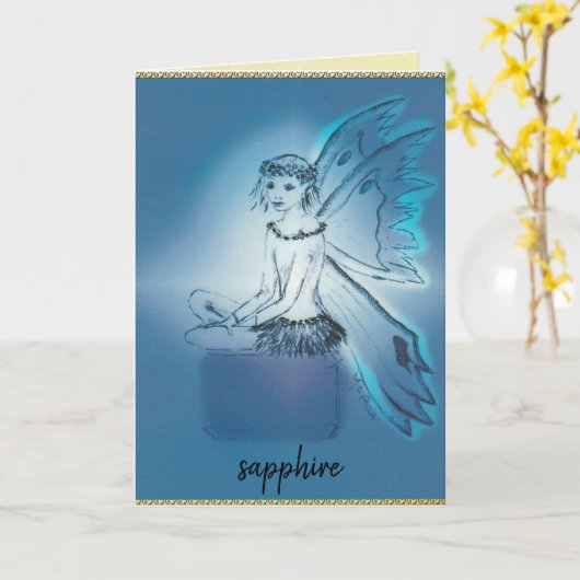 Grußkarte Sapphire/September Karte (Gelbe Blume)
