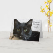 Grußkarte: Schöne Katze Karte (Gelbe Blume)