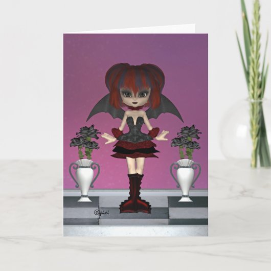 Grußkarte "Schwarze Rose" Karte (Vorderseite)