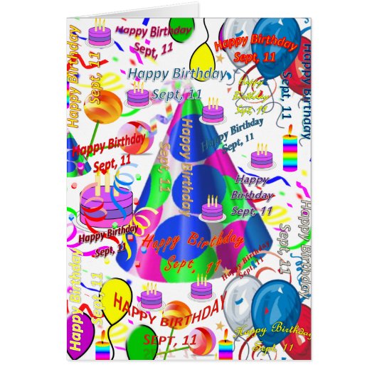 Grußkarte September, 11 Geburtstag (Vorne)