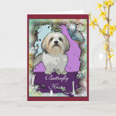 Grußkarte Shih Tzu Karte (Gelbe Blume)