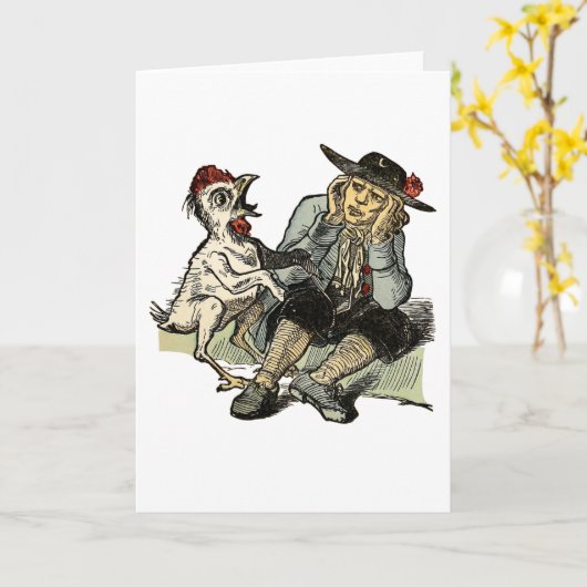 Grußkarte "Singhähnchen" Karte (Gelbe Blume)