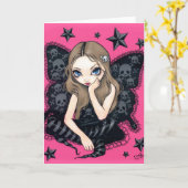 Grußkarte "Skulls and Stars" Karte (Gelbe Blume)