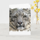 Grußkarte Snow Leopard Karte (Gelbe Blume)