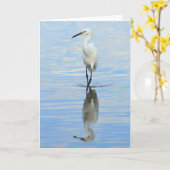 Grußkarte - Snowy-Reiherdrehen Karte (Gelbe Blume)