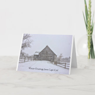 Grußkarte Snowy Winter Cape Cod Scene Karte