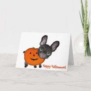 Grußkarte, Standard-Halloween süßer Bulldogge. Karte