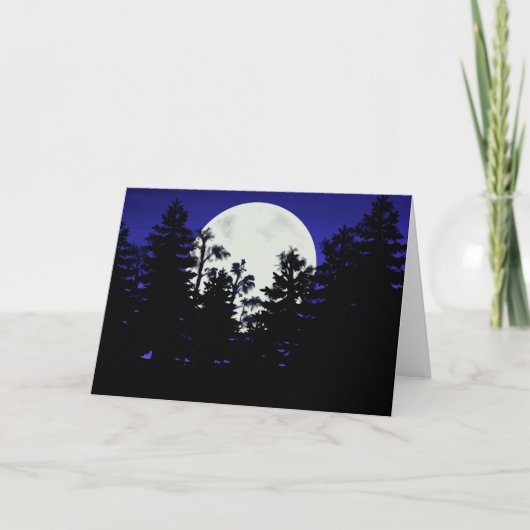 Grußkarte Steigender Wintermond Karte (Vorderseite)