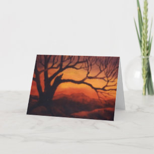 Grußkarte "Sunset Tree #6" für Landstraßen Karte