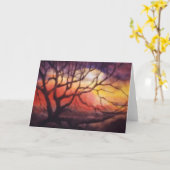 Grußkarte "Sunset Trees" für Landstraßen Karte (Gelbe Blume)