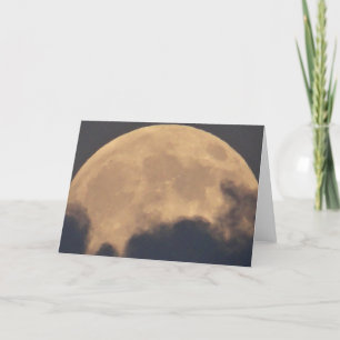 Grußkarte Supermond in grauen Wolken Karte