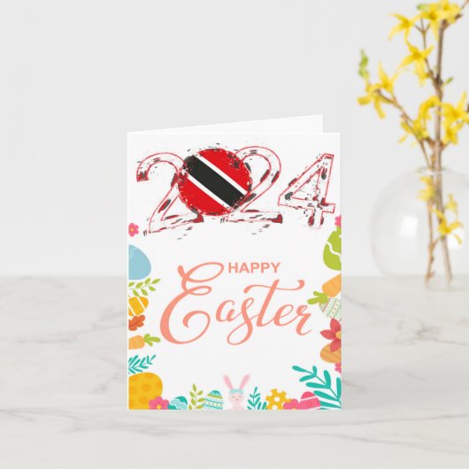 Grußkarte "Trinidad und Tob" für Ostern 2024 Karte (Gelbe Blume)