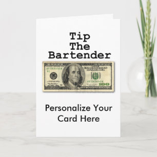 Grußkarte - TRINKGELD FÜR DEN BARTENDER! Karte