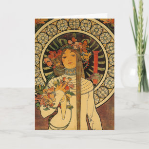 Grußkarte - Tschechischer Jugendstil Karte
