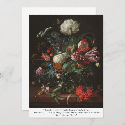 Grußkarte "Vase der Blume | Matthew 6:28-29 Einladung (Vorne/Hinten)