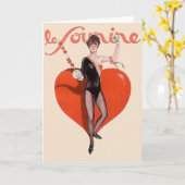 Grußkarte Vintag Le Sourire Fencer Karte (Gelbe Blume)