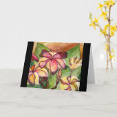 Grußkarte: "Vivian's Plumeria" Karte (Gelbe Blume)