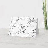 Grußkarte - Vögel in Zweigen Karte (Vorderseite)