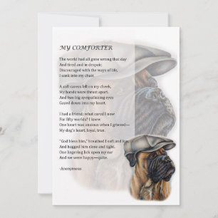 Grußkarte von Boxer Dog in Hat Comforter Karte