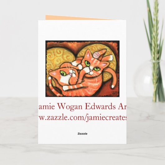 Grußkarte von Ginger Tabby Cat Mutter Karte (Rückseite)