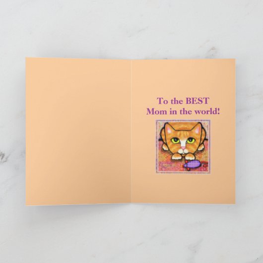 Grußkarte von Ginger Tabby Cat Mutter Karte (Innenseite)