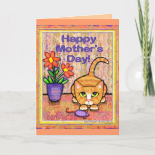 Grußkarte von Ginger Tabby Cat Mutter Karte