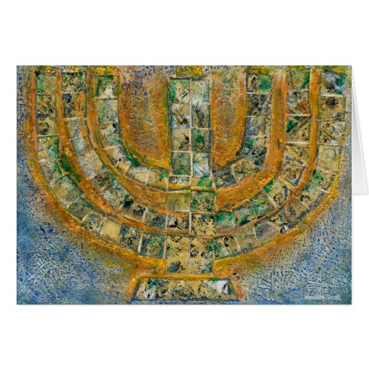 Grußkarte von Helle Menorah (Leere Innenseite) (Vorderseite (Horizontal))
