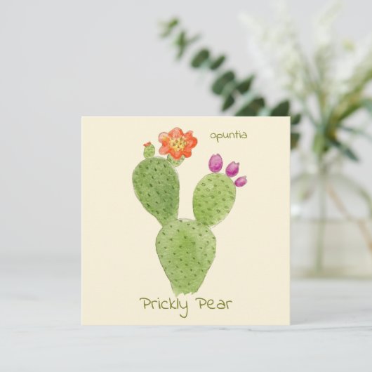 Grußkarte von Prickly Pear Cactus Karte (Stehend Vorderseite)