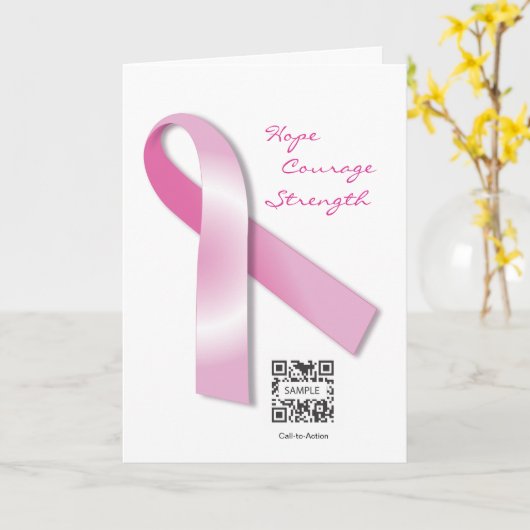 Grußkarte Vorlage Brustkrebs Bewusstsein (Gelbe Blume)