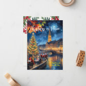 Grußkarte "Weihnachten in Venedig" Mitteilungskarte (Vorderseite/Rückseite Beispiel)