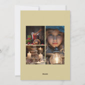 Grußkarte Weihnachten Kerzen und Weihnachtskugeln (Rückseite)