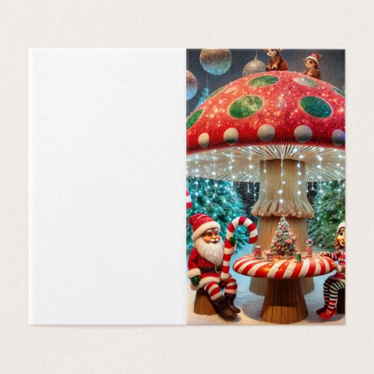 Grußkarte: Weihnachts-Pilzdesign (Außenseite Aufgefaltet)