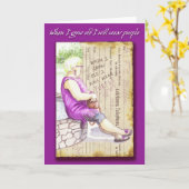 Grußkarte: Wenn ich alt werde, trage ich lila Karte (Gelbe Blume)