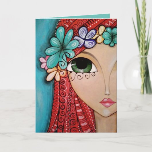 Grußkarte - Whimsical Girl Posing Karte (Vorderseite)