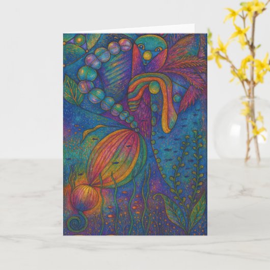 Grußkarte Whimsical Karte (Gelbe Blume)