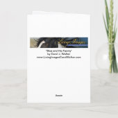 Grußkarte Wildes Pferd - Blau und seine Familie Dankeskarte (Rückseite)