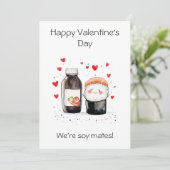 Grußkarte - Wir sind Soy Mates! Niedlich Sushi Karte (Stehend Vorderseite)