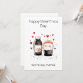 Grußkarte - Wir sind Soy Mates! Niedlich Sushi Karte (Vorderseite/Rückseite Beispiel)